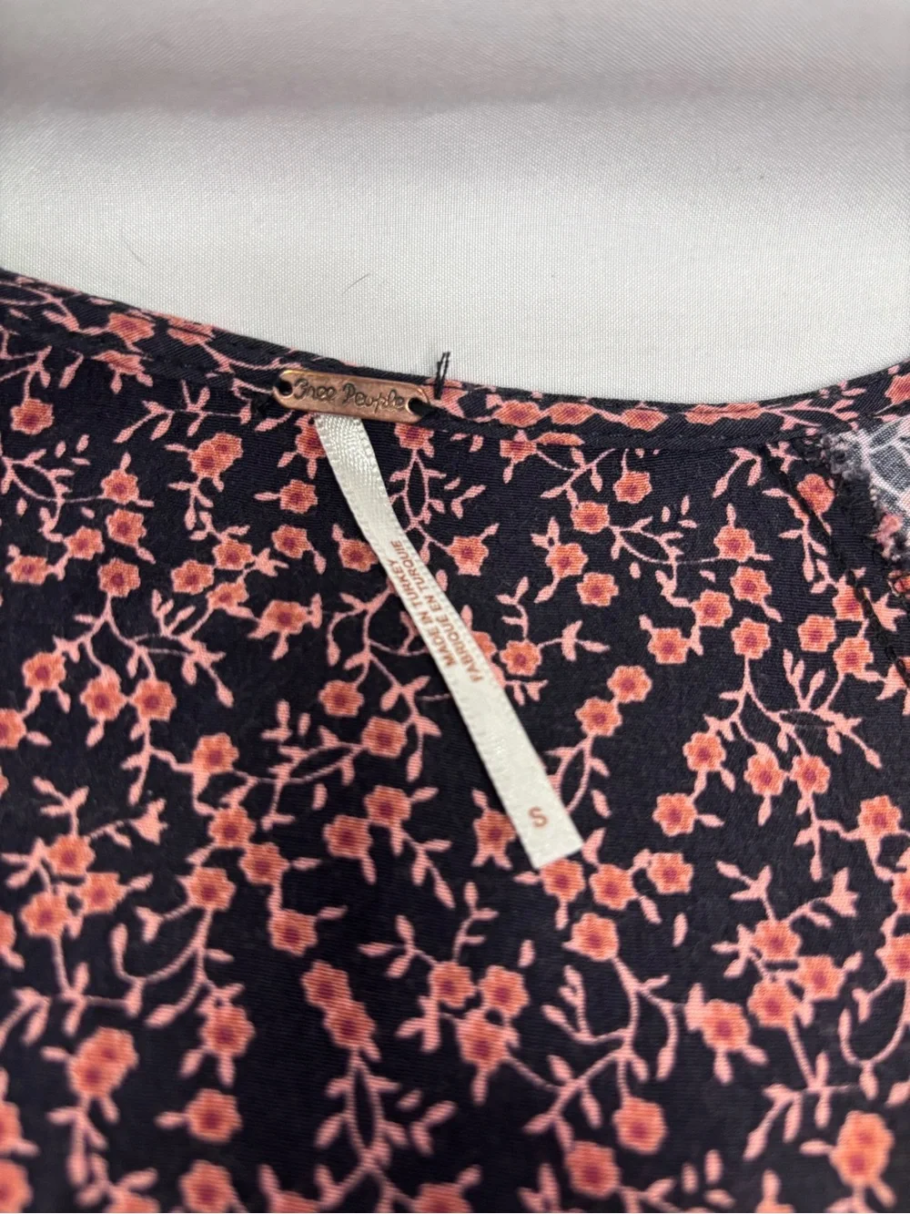 Free People Floral Wrap Blouse in Brown and Black